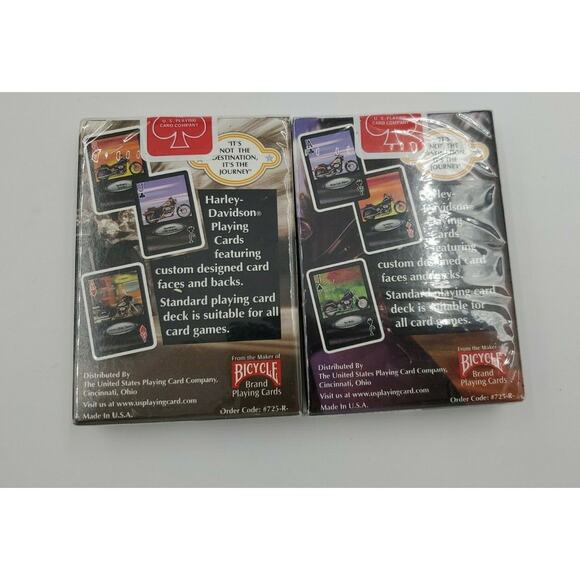 Harley Davidson Playing Cards In Collectible Tin 2 Sets 4 Packs - Picture 12 of 12